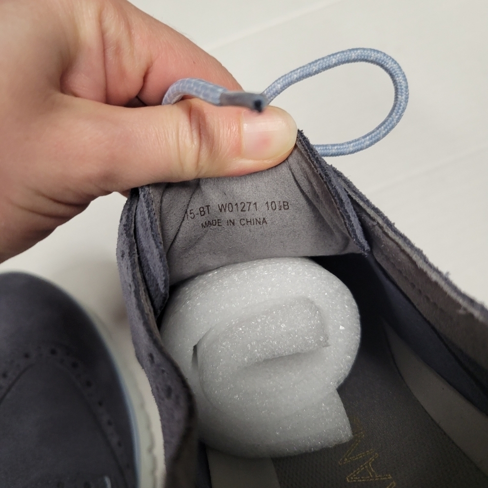 Cole Haan ZeroGrand WingTip Oxfords Women’s Size 10.5 Navy Blue Suede Lace Up - Picture 8 of 8